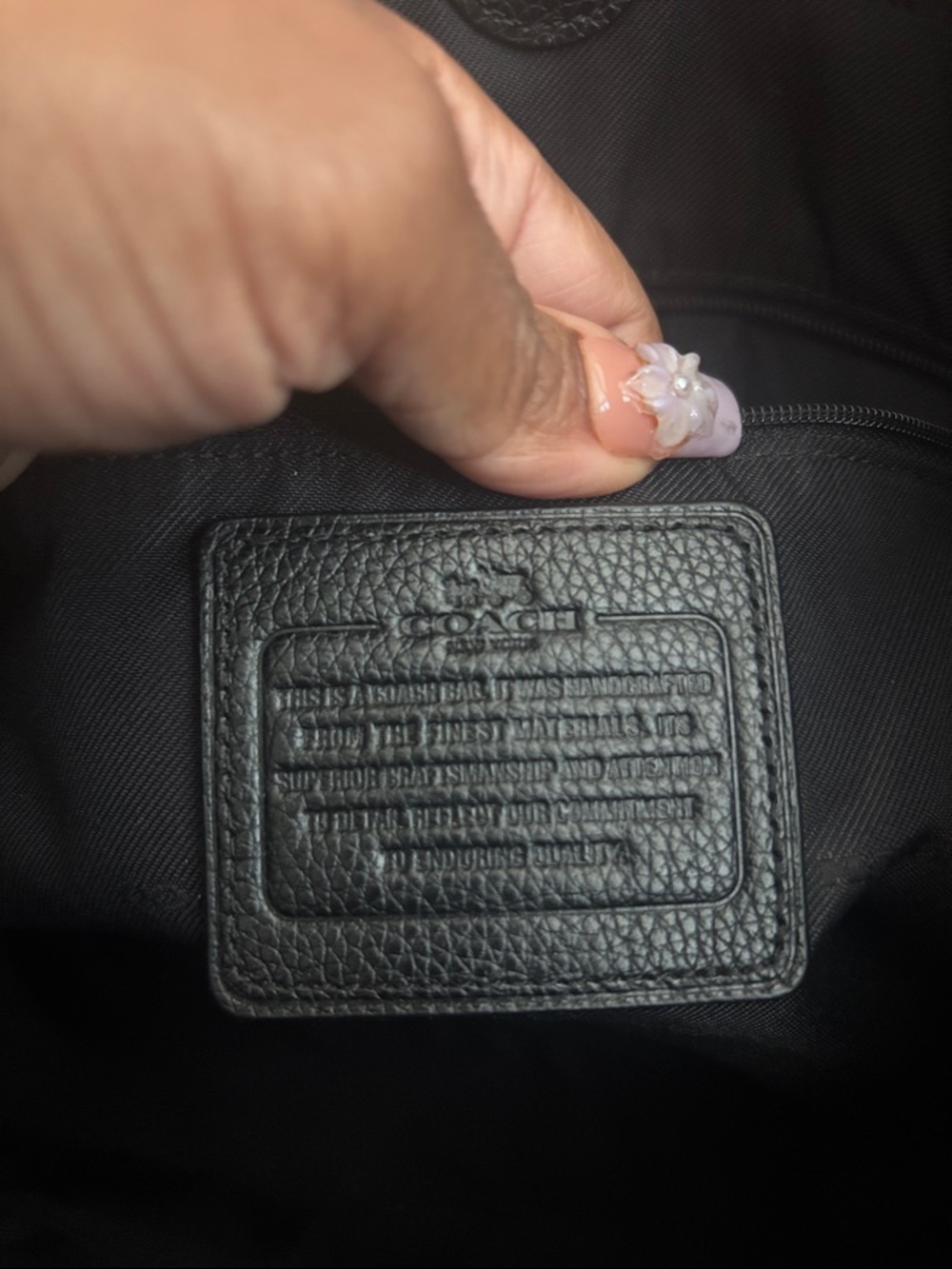 Coach Black Pebbled Leather Hobo Bag with Gold Hardware - Picture 7 of 7